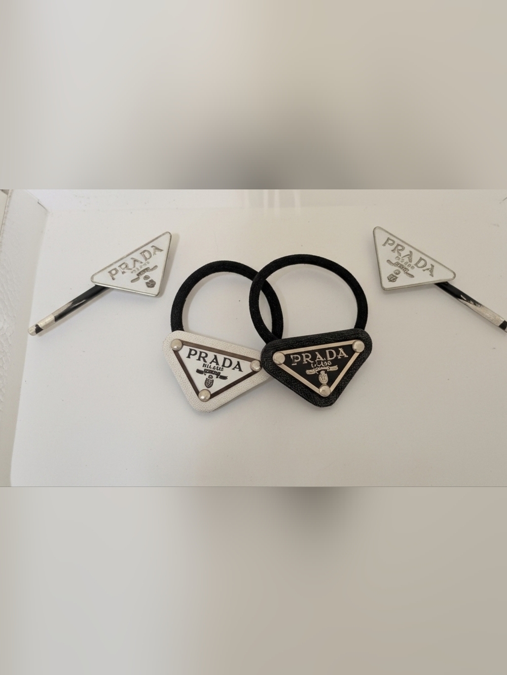 PRADA Hair Accessories Bundle W/Logo NEW